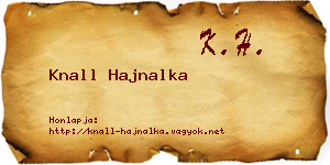 Knall Hajnalka névjegykártya